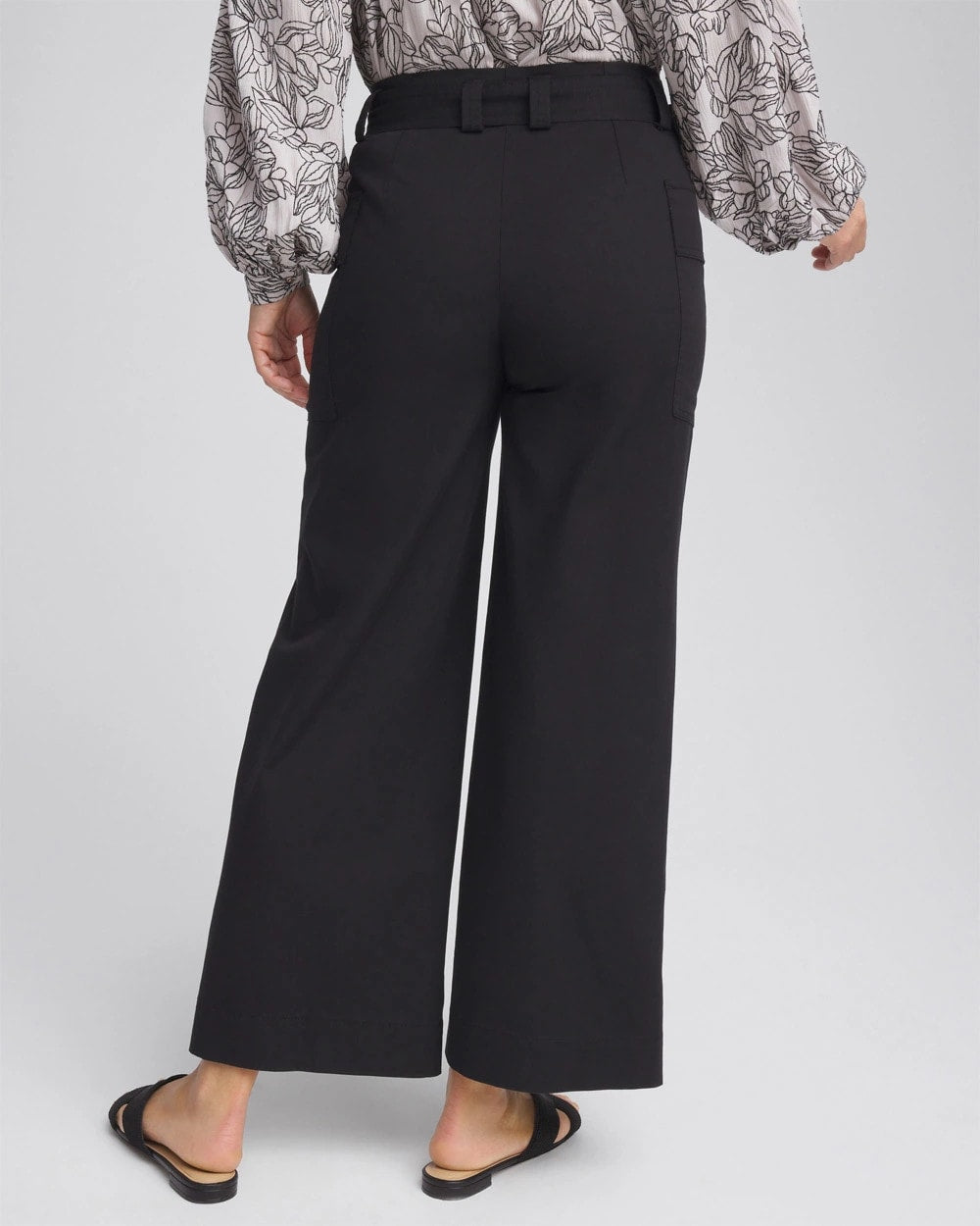 Petite Belted Twill Utility Cropped Pants - Chico's