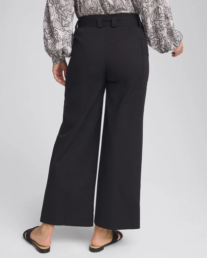 Petite Belted Twill Utility Cropped Pants - Chico's