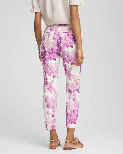 Petite Floral Brigitte™ Pull-On Slim Cropped Pants - Chico's