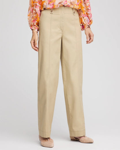 Petite Canvas Cargo Wide-Leg Pants - Chico's
