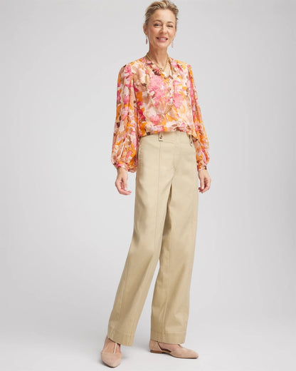Petite Canvas Cargo Wide-Leg Pants - Chico's