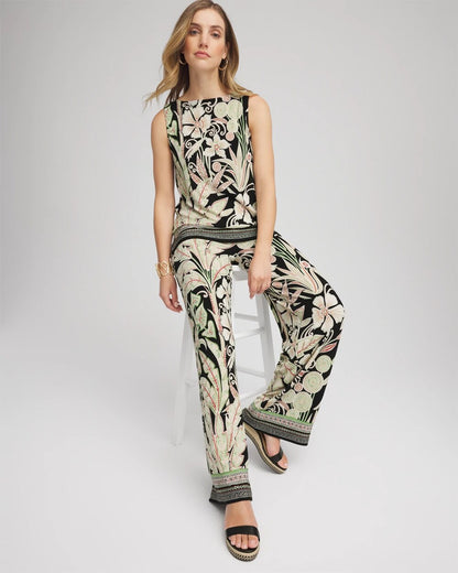 Petite Travelers™ Island-Motif Palazzo Pants - Chico's