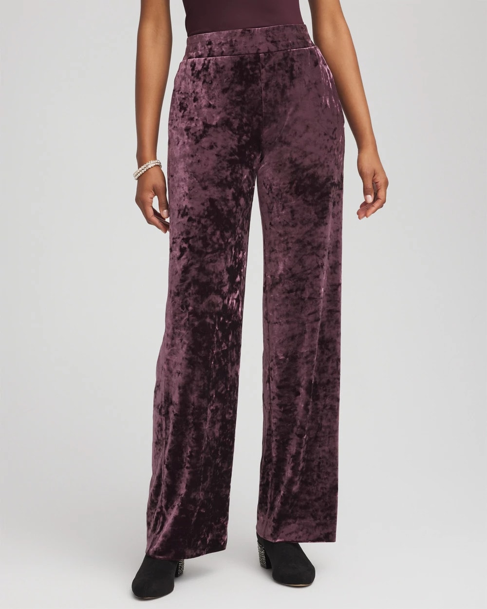 Petite Crushed Velvet Wide-Leg Pants - Chico's