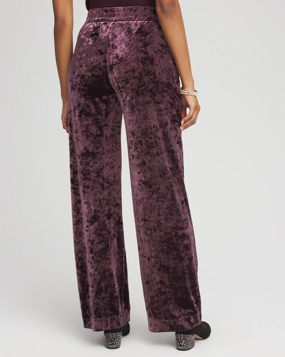 Petite Crushed Velvet Wide-Leg Pants - Chico's