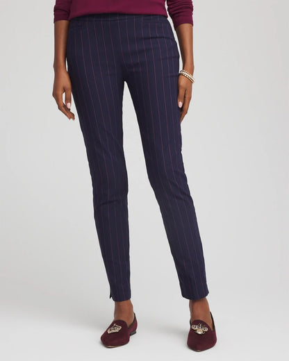 Petite Pinstriped Brigitte™ Slim Pull-On Ankle Pants - Chico's