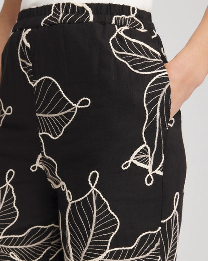 Petite Embroidered Wide-Leg Cropped Pants - Chico's
