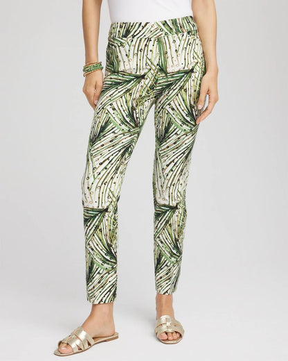 Petite Brigitte™ Slim Ankle Palm-Print Pants - Chico's