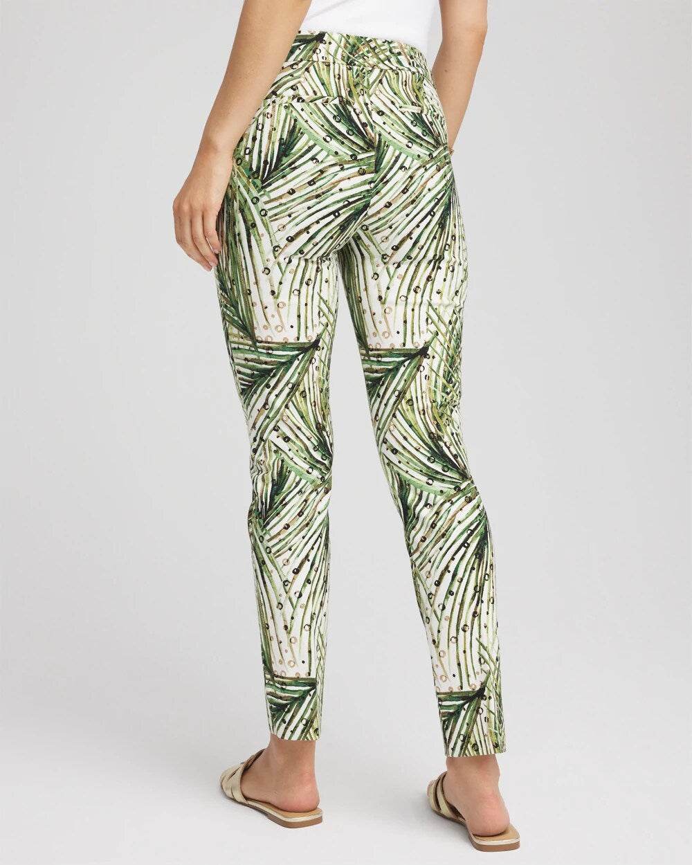Petite Brigitte™ Slim Ankle Palm-Print Pants - Chico's