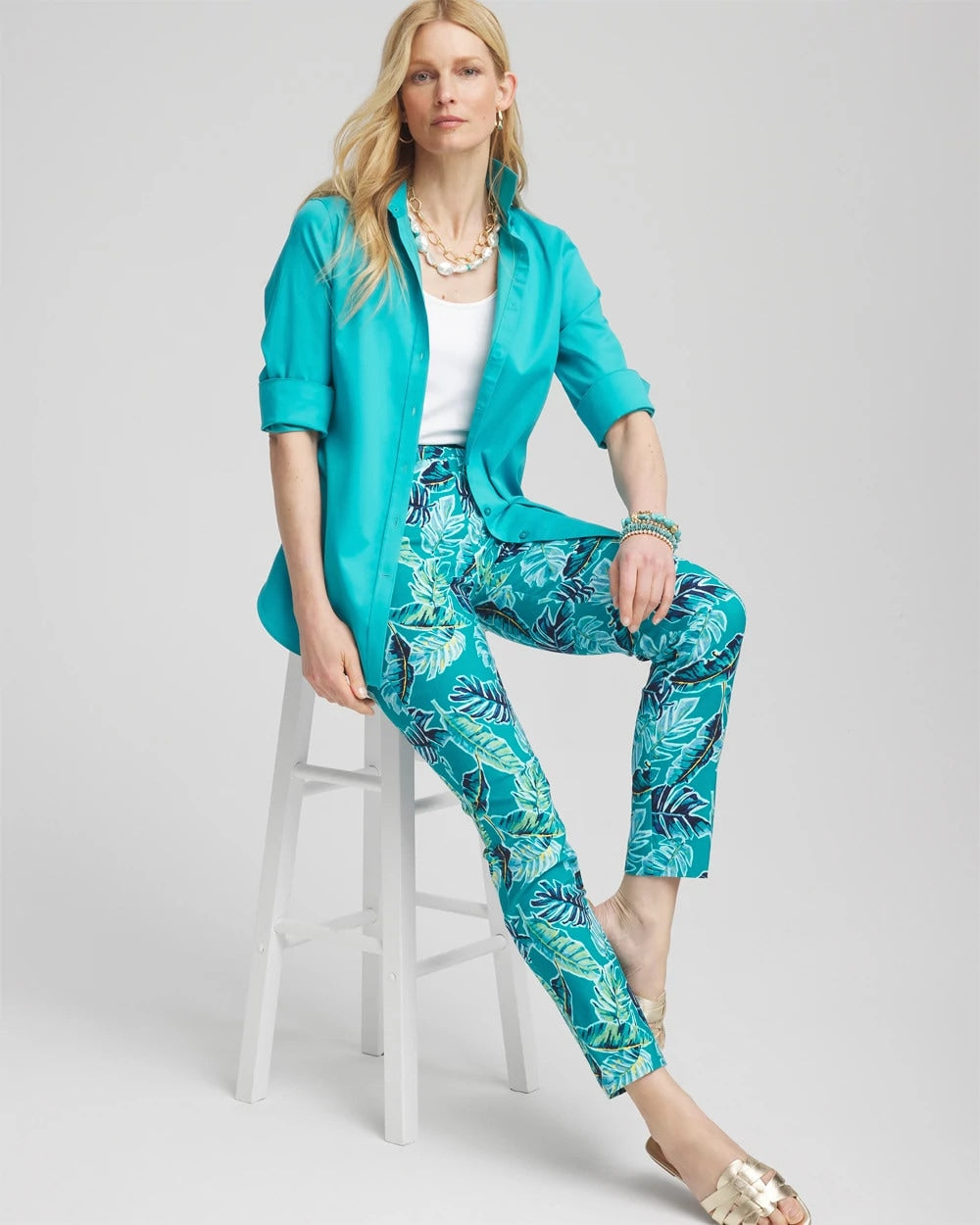 Brigitte™ Tropical Pull-On Ankle Pants - Chico's