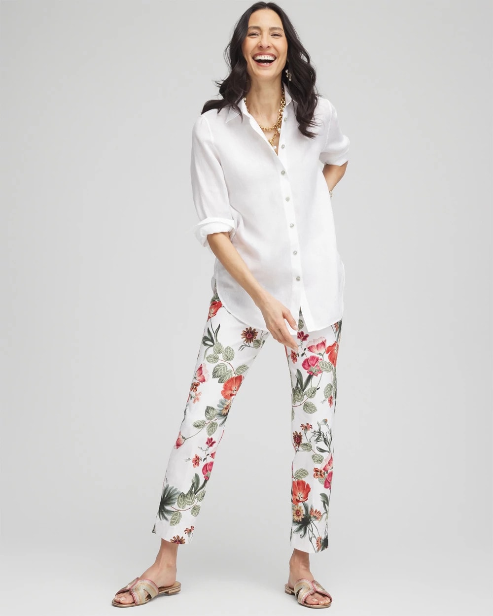 Petite Brigitte™ Slub Cropped Pants - Chico's
