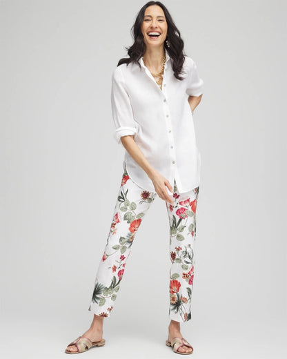 Petite Brigitte™ Slub Cropped Pants - Chico's