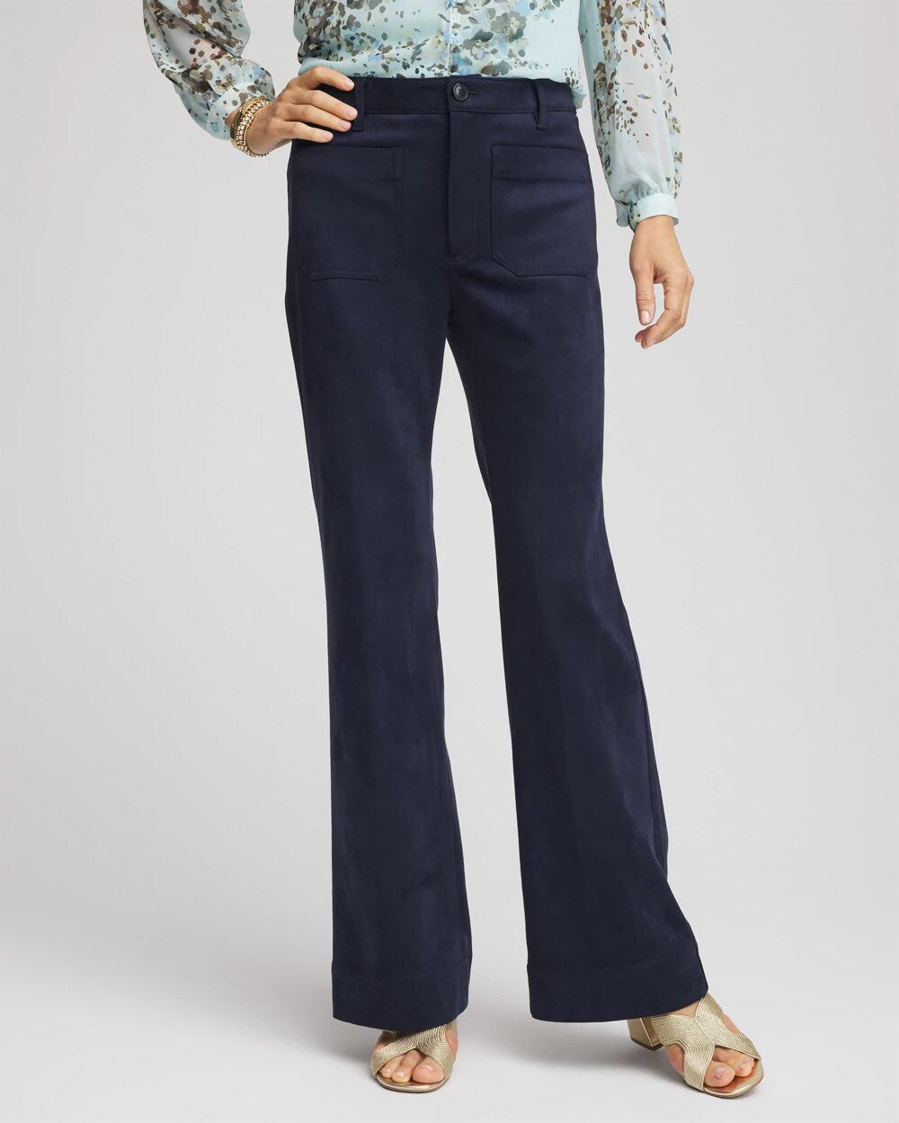 Petite Faux Suede Bootcut Ankle Pants - Chico's