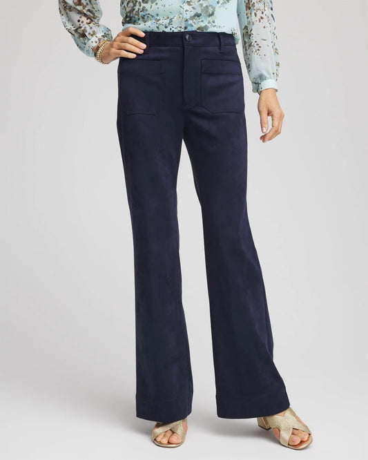 Petite Faux Suede Bootcut Ankle Pants - Chico's