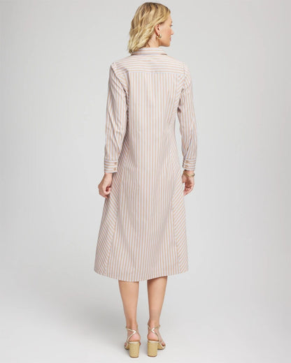Petite Vanilla Chai Striped Shirtdress - Chico's