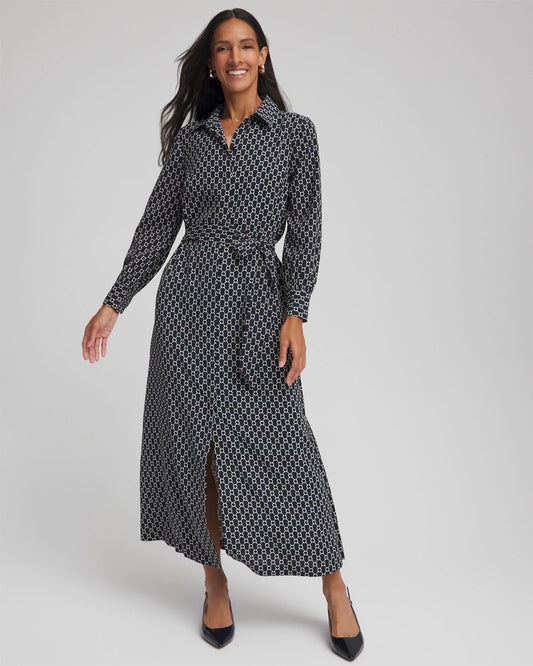 Petite Chain Print Maxi Shirtdress - Chico's