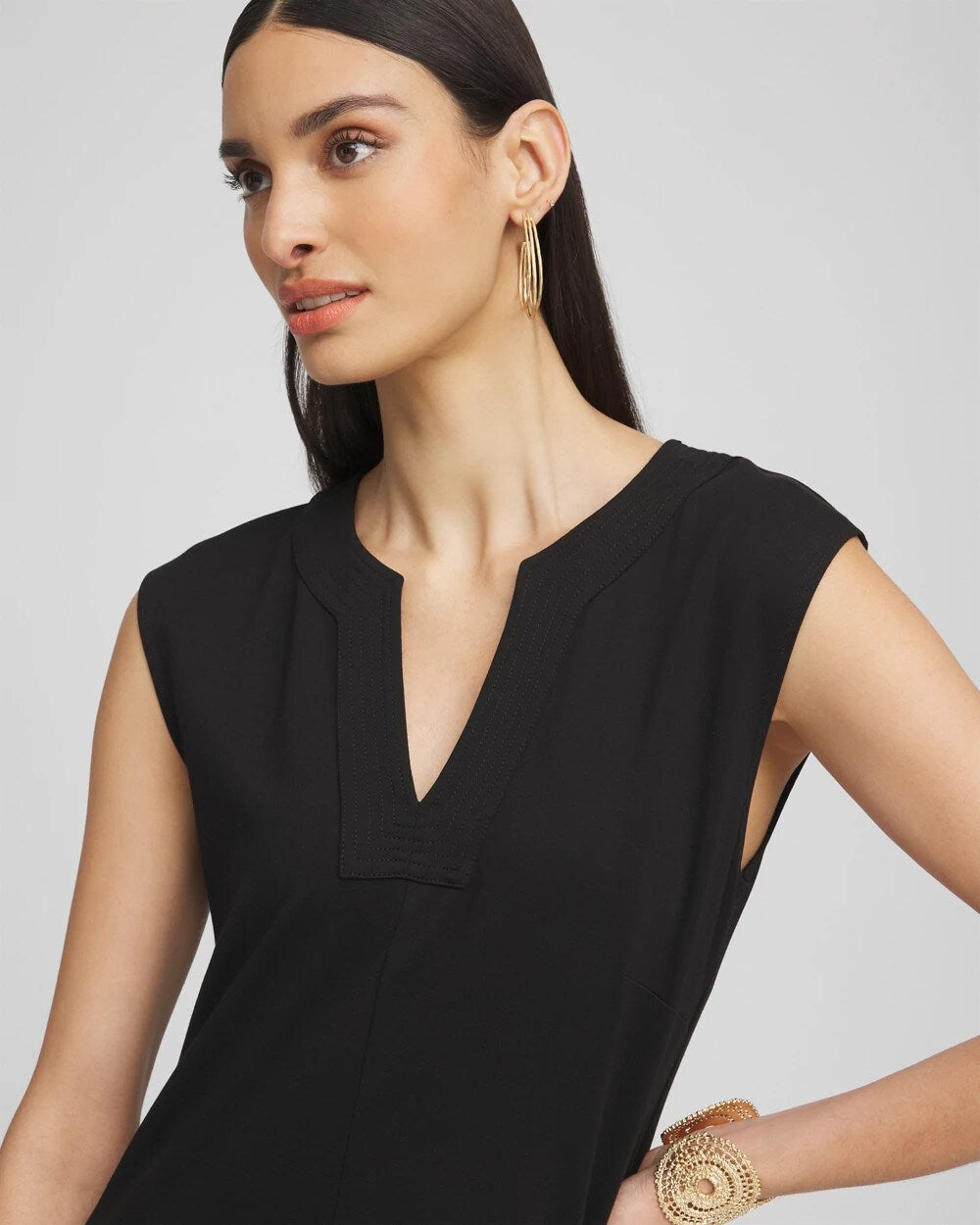 Petite Trapunto Placket Midi Dress - Chico's