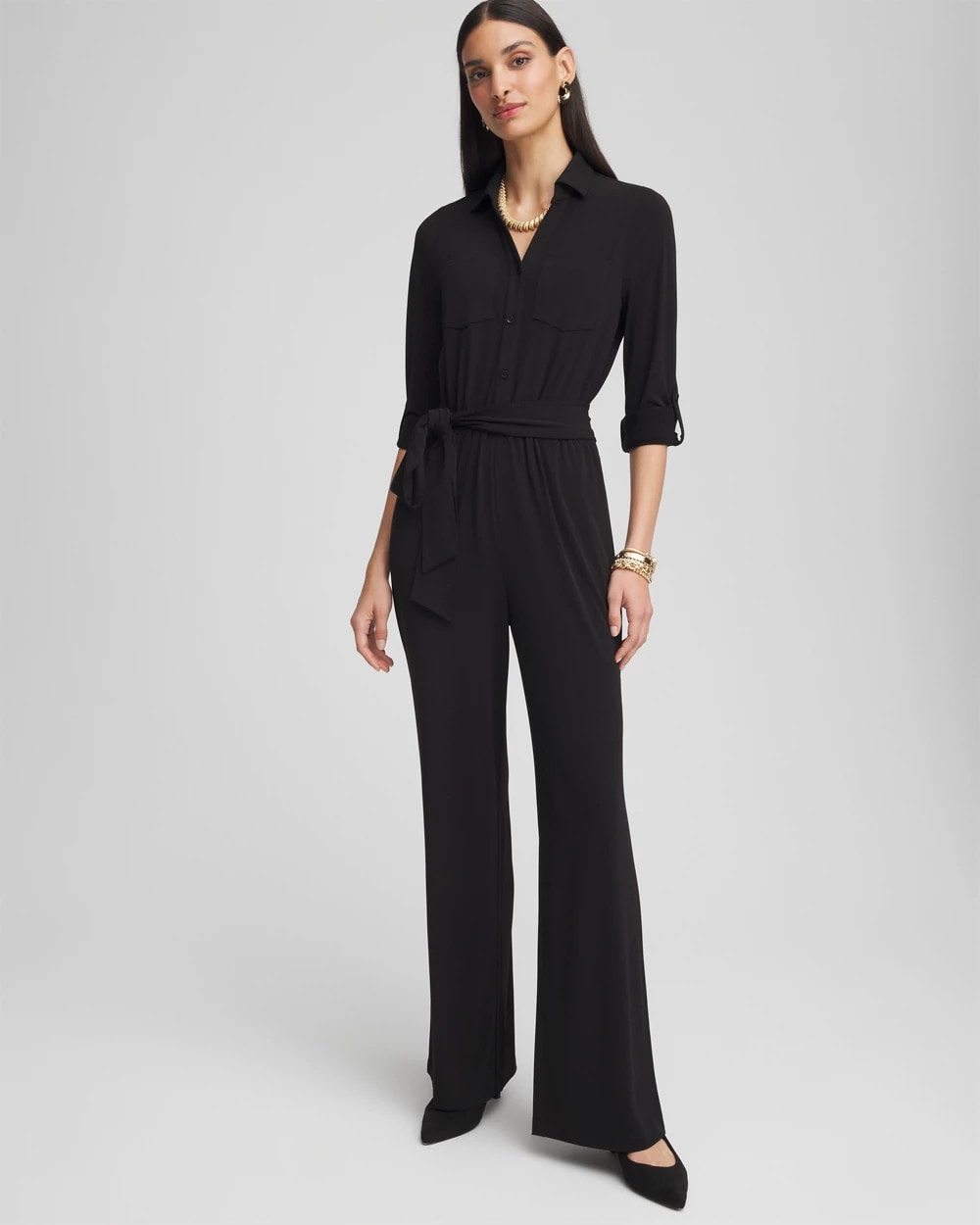 Petite Belted Jersey Maxi Jumpsuit - Chico's