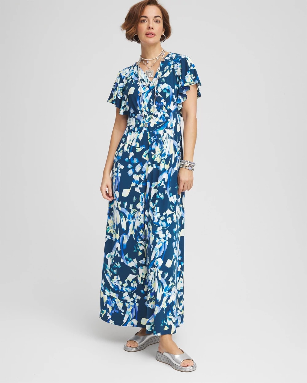Petite Flutter Sleeved Jersey Maxi Dress - Chico's