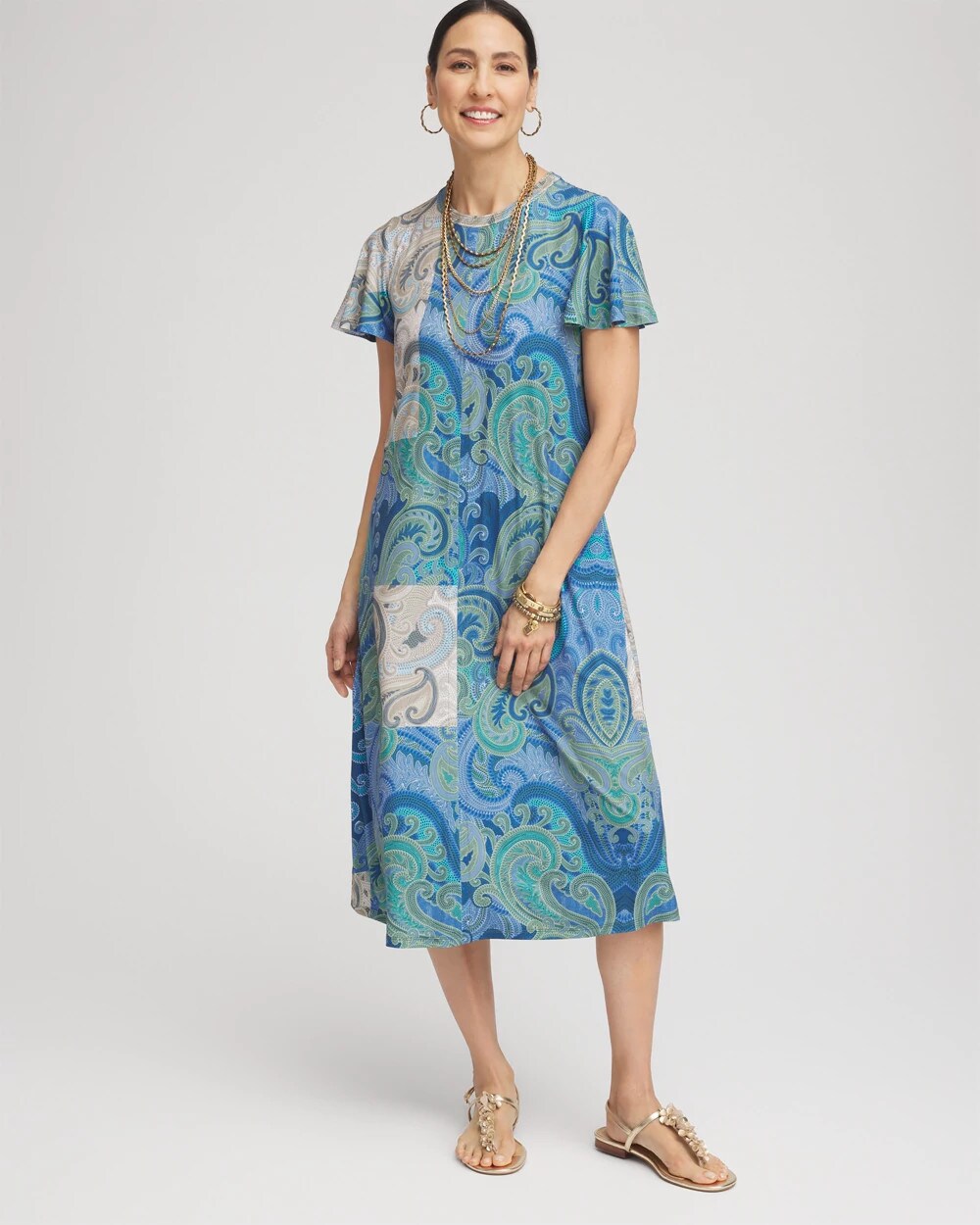 Petite Trapunto Midi Jersey-Knit Dress - Chico's