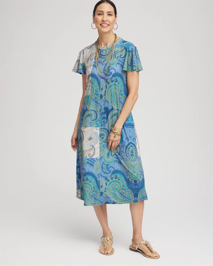Petite Trapunto Midi Jersey-Knit Dress - Chico's