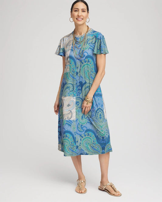 Petite Trapunto Midi Jersey-Knit Dress - Chico's