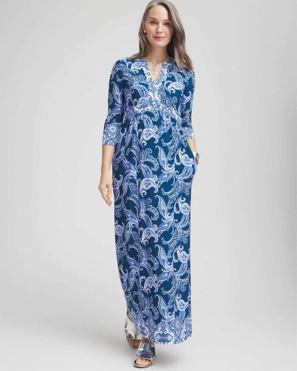 Petite Long Sleeved Jersey Maxi Dress - Chico's