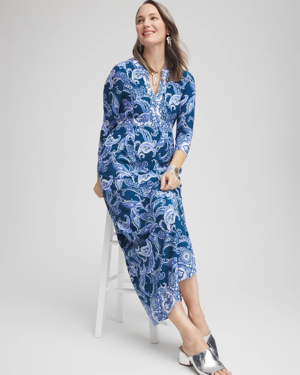 Petite Long Sleeved Jersey Maxi Dress - Chico's