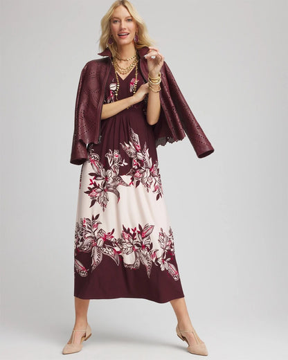 Petite Floral Flutter-Sleeve Maxi Dress - Chico's