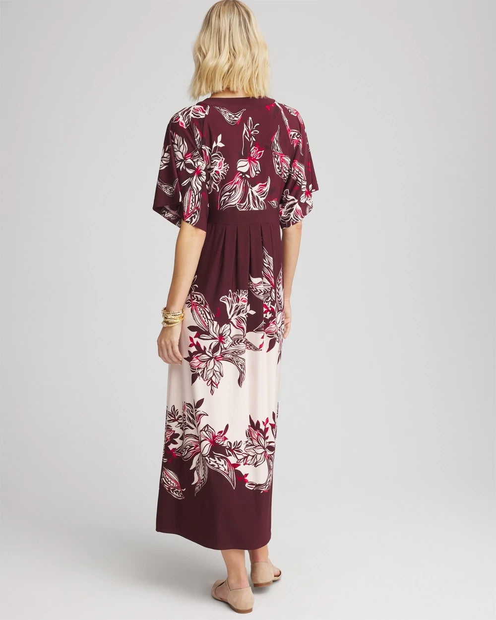 Petite Floral Flutter-Sleeve Maxi Dress - Chico's