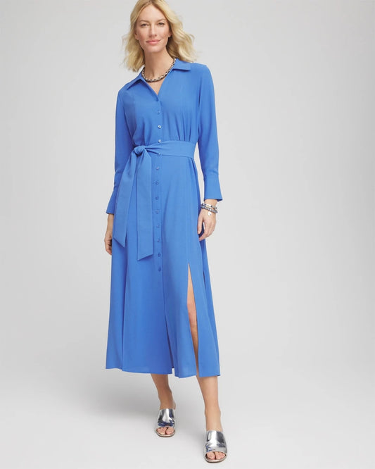 Belted Split Hem Maxi Shirtdress - Chico's