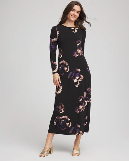 Petite Floral Boatneck Column Maxi Dress - Chico's