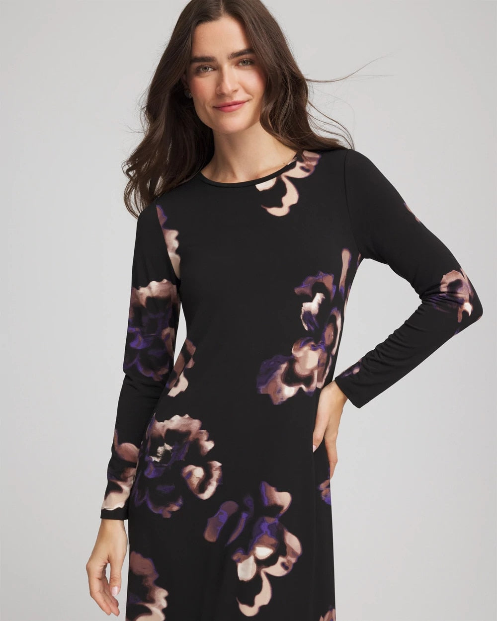 Petite Floral Boatneck Column Maxi Dress - Chico's