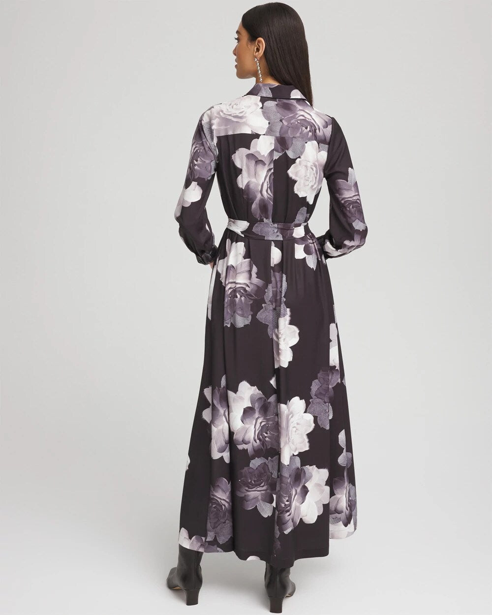 Petite Floral Print Maxi Shirt Dress - Chico's