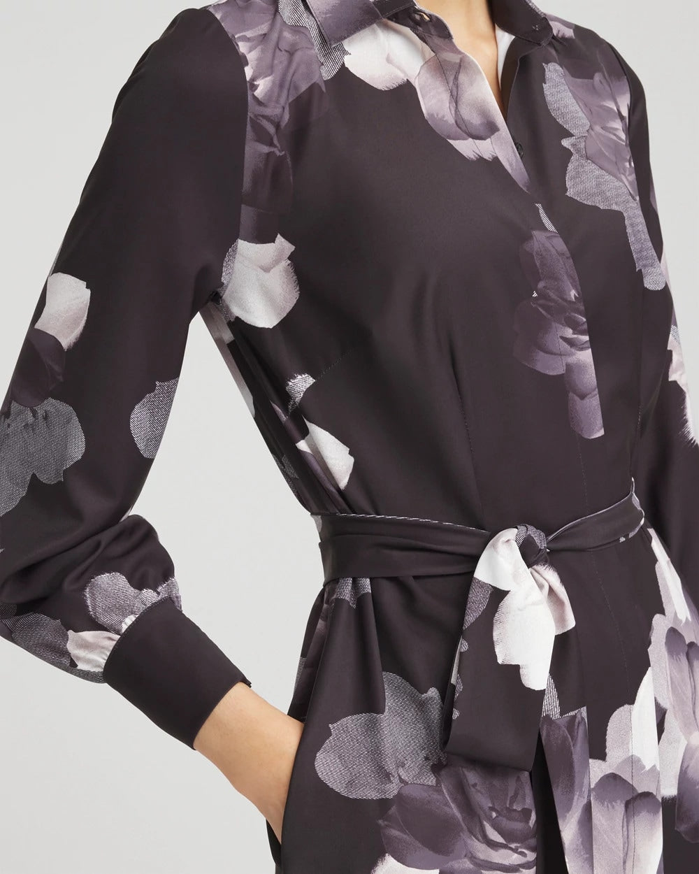 Petite Floral Print Maxi Shirt Dress - Chico's