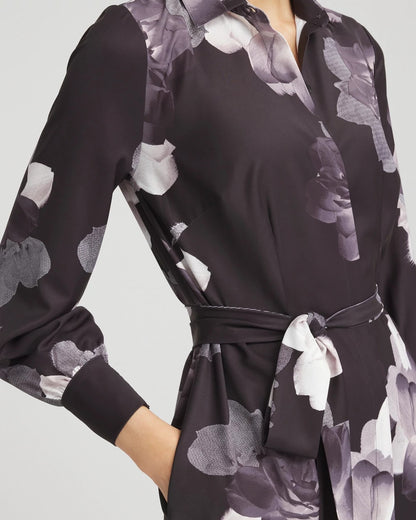 Petite Floral Print Maxi Shirt Dress - Chico's
