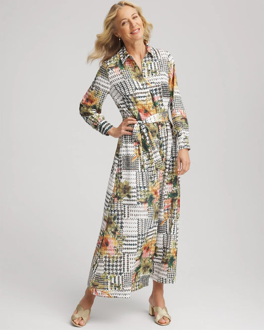 Petite Artisanal Floral Print Maxi Shirtdress - Chico's