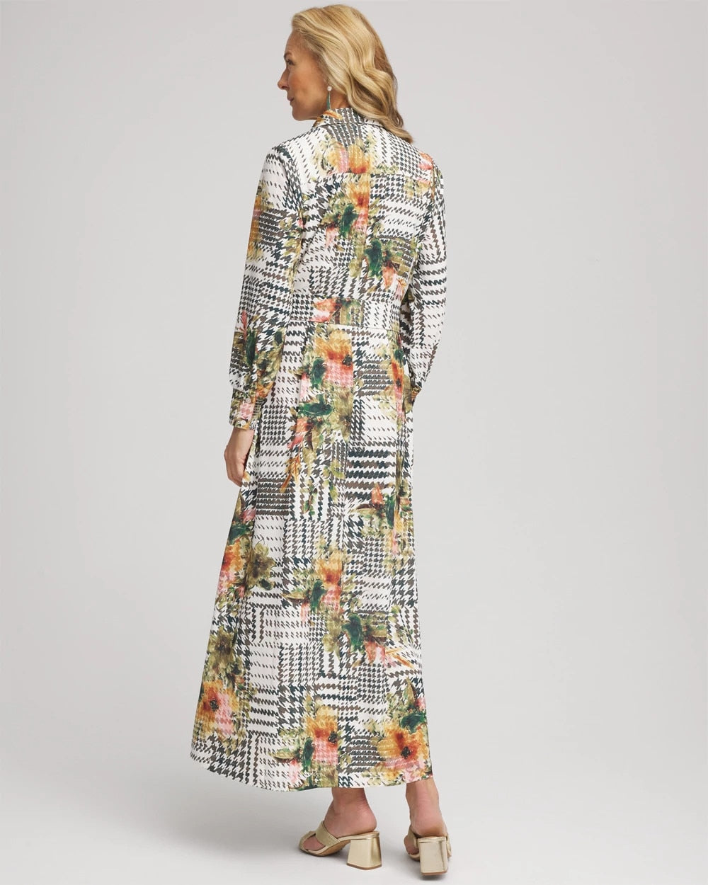 Petite Artisanal Floral Print Maxi Shirtdress - Chico's