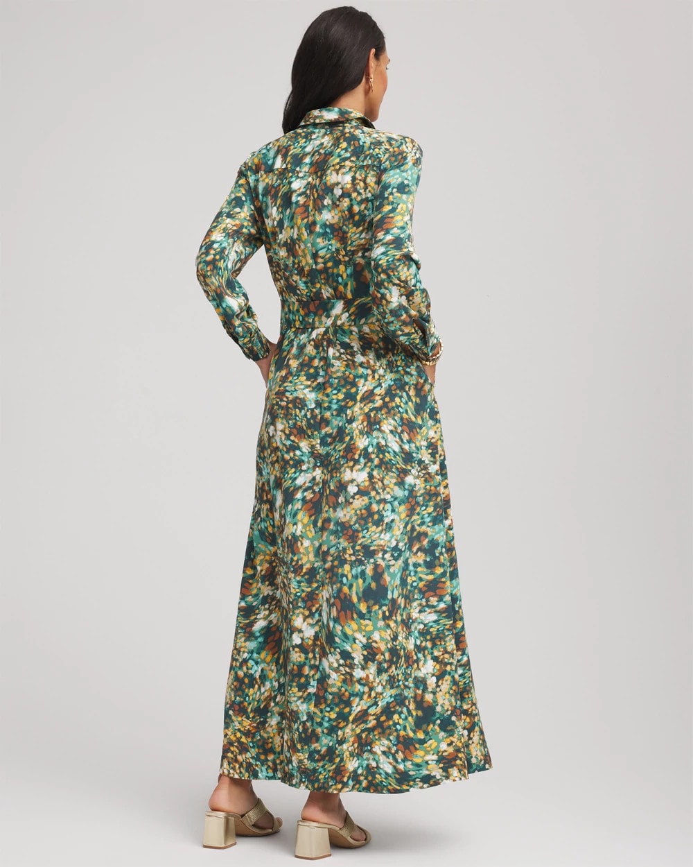 Petite Printed Long-Sleeved Shirtdress - Chico's