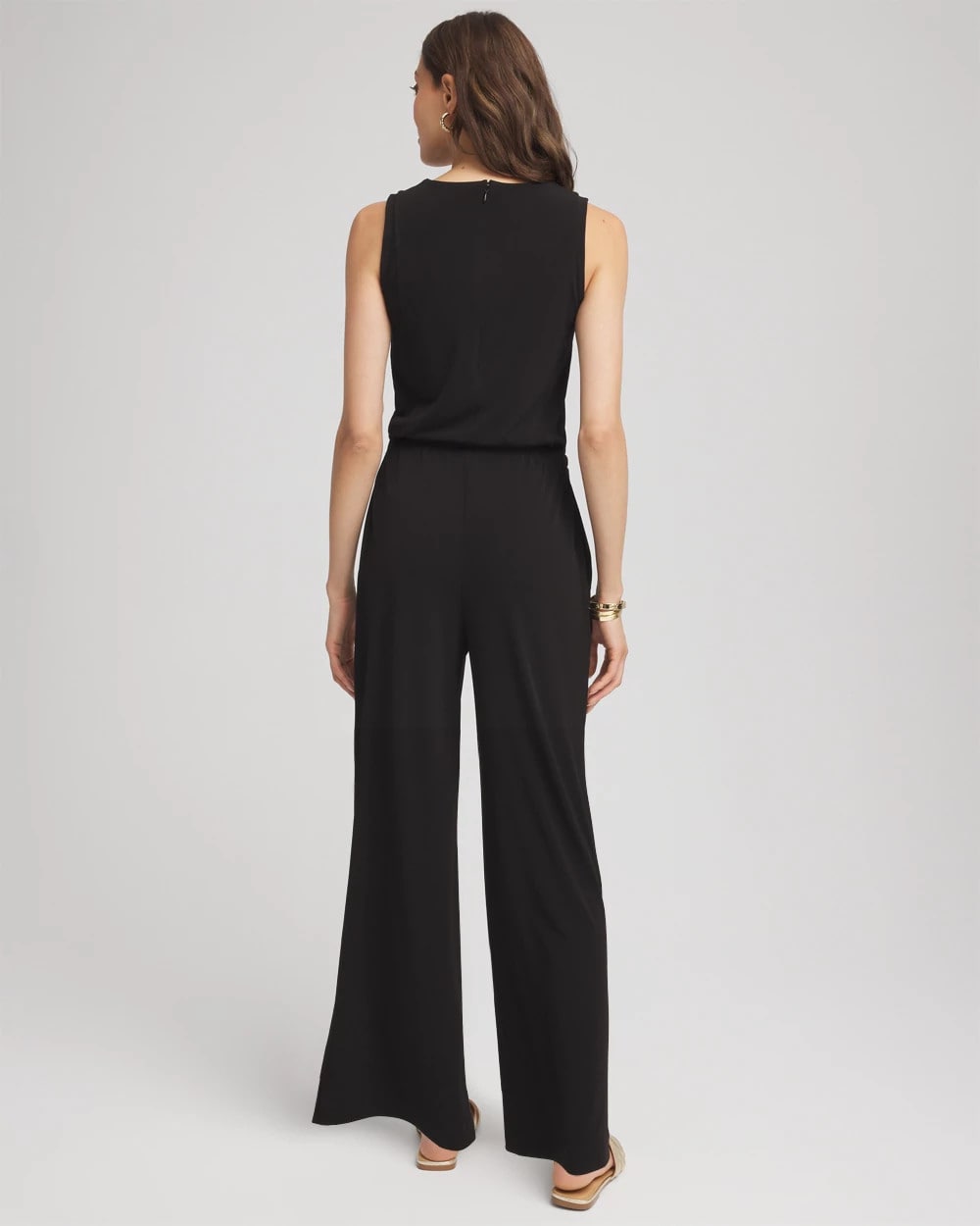 Petite Travelers™ Jersey Knit Chain-Trim Jumpsuit - Chico's