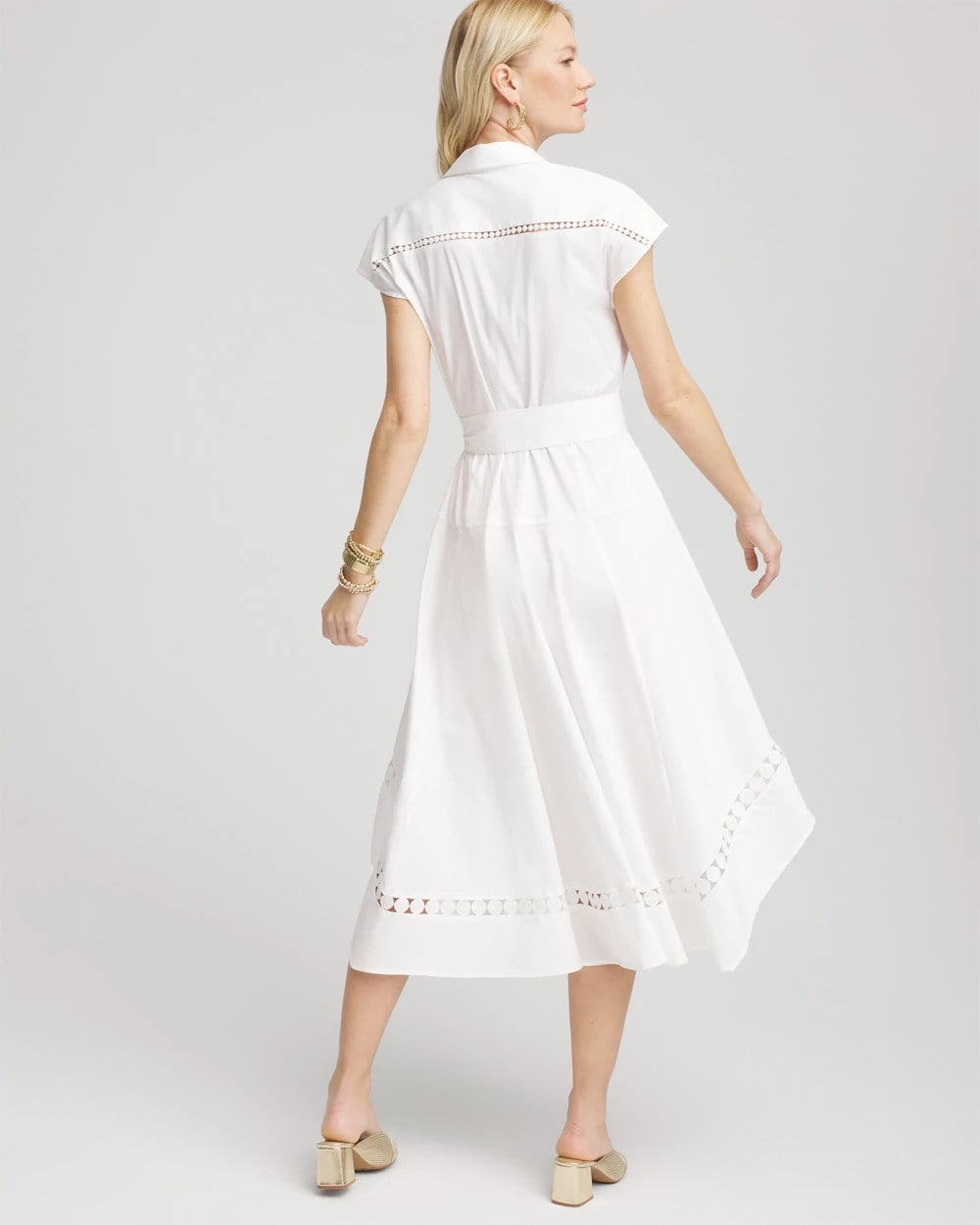Petite Poplin Circle Trim Maxi Shirtdress - Chico's