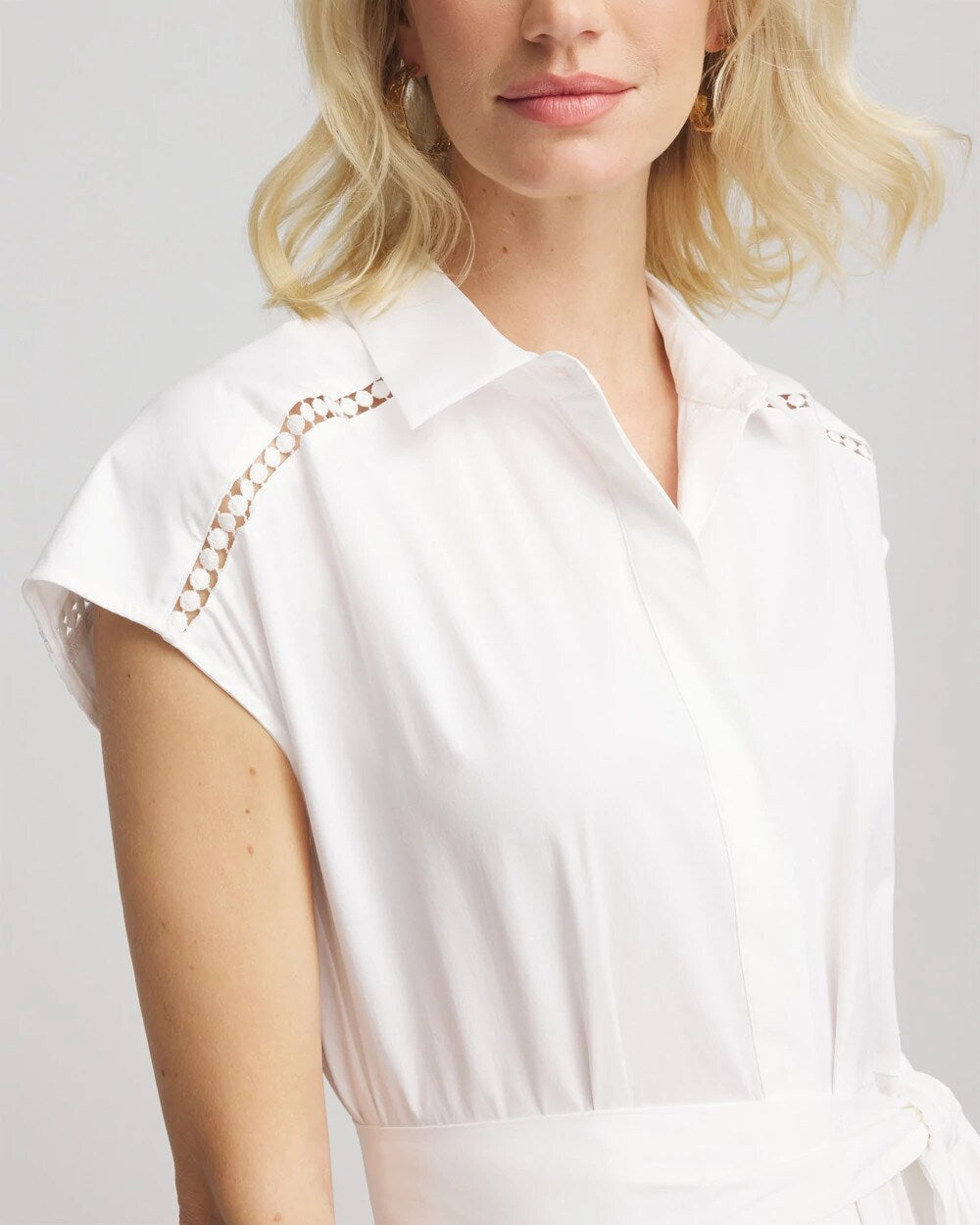 Petite Poplin Circle Trim Maxi Shirtdress - Chico's