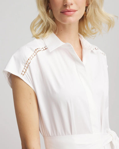 Petite Poplin Circle Trim Maxi Shirtdress - Chico's