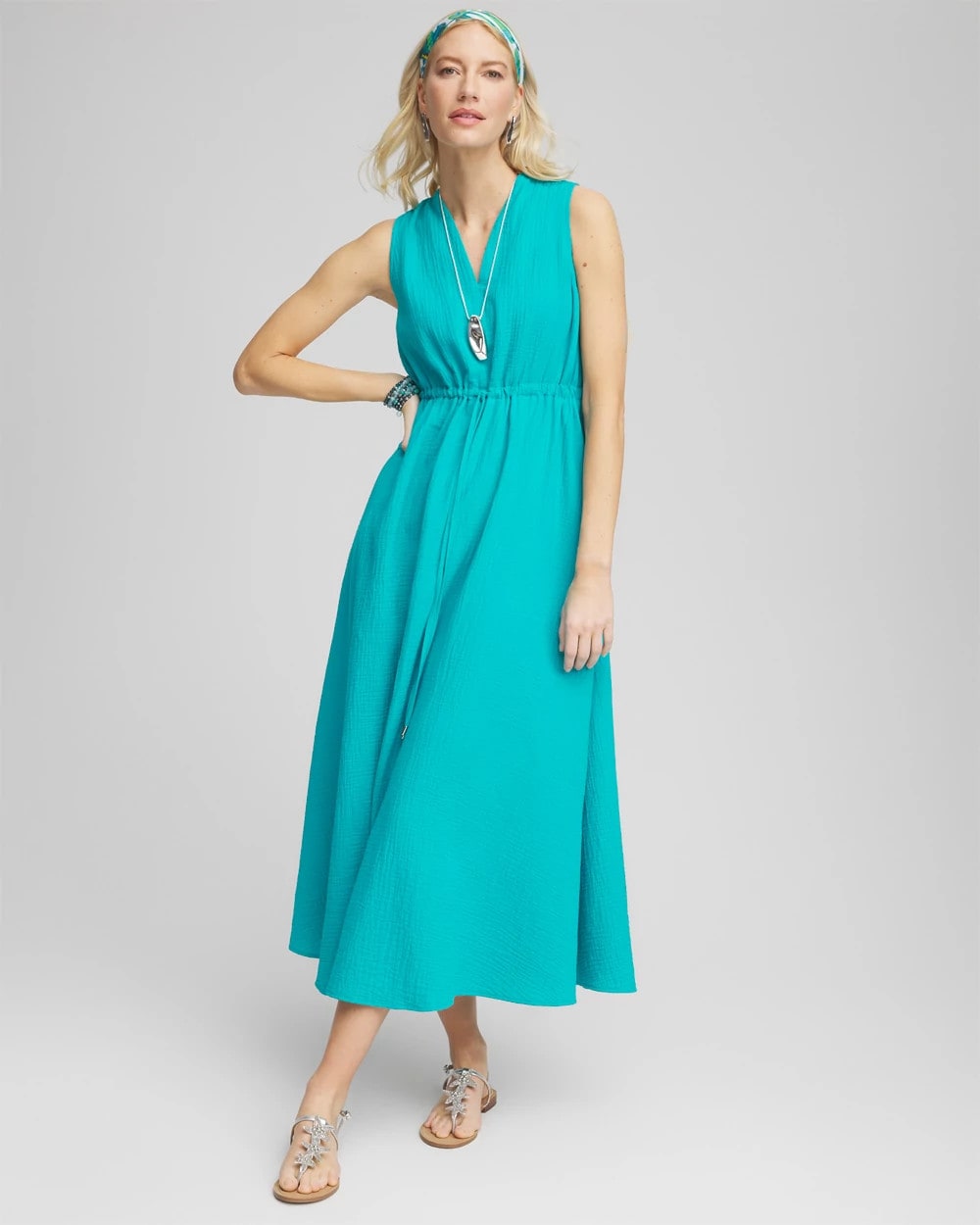 Petite Sleeveless Gauze Maxi Dress - Chico's