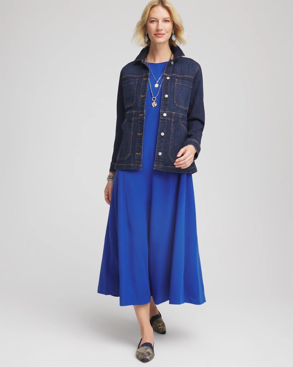 Petite Seamed Crepe Maxi Dress - Chico's