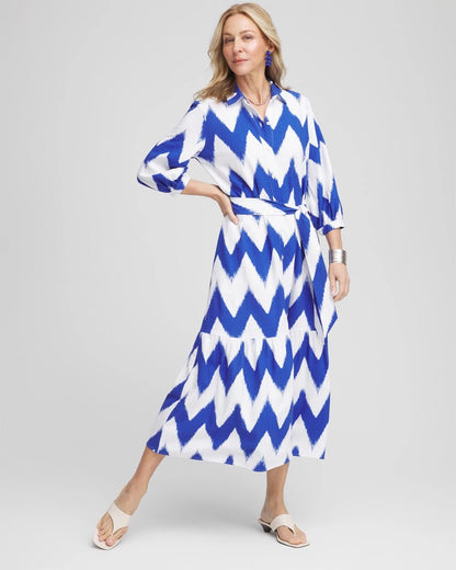 Petite Chevron Striped Shirtdress - Chico's