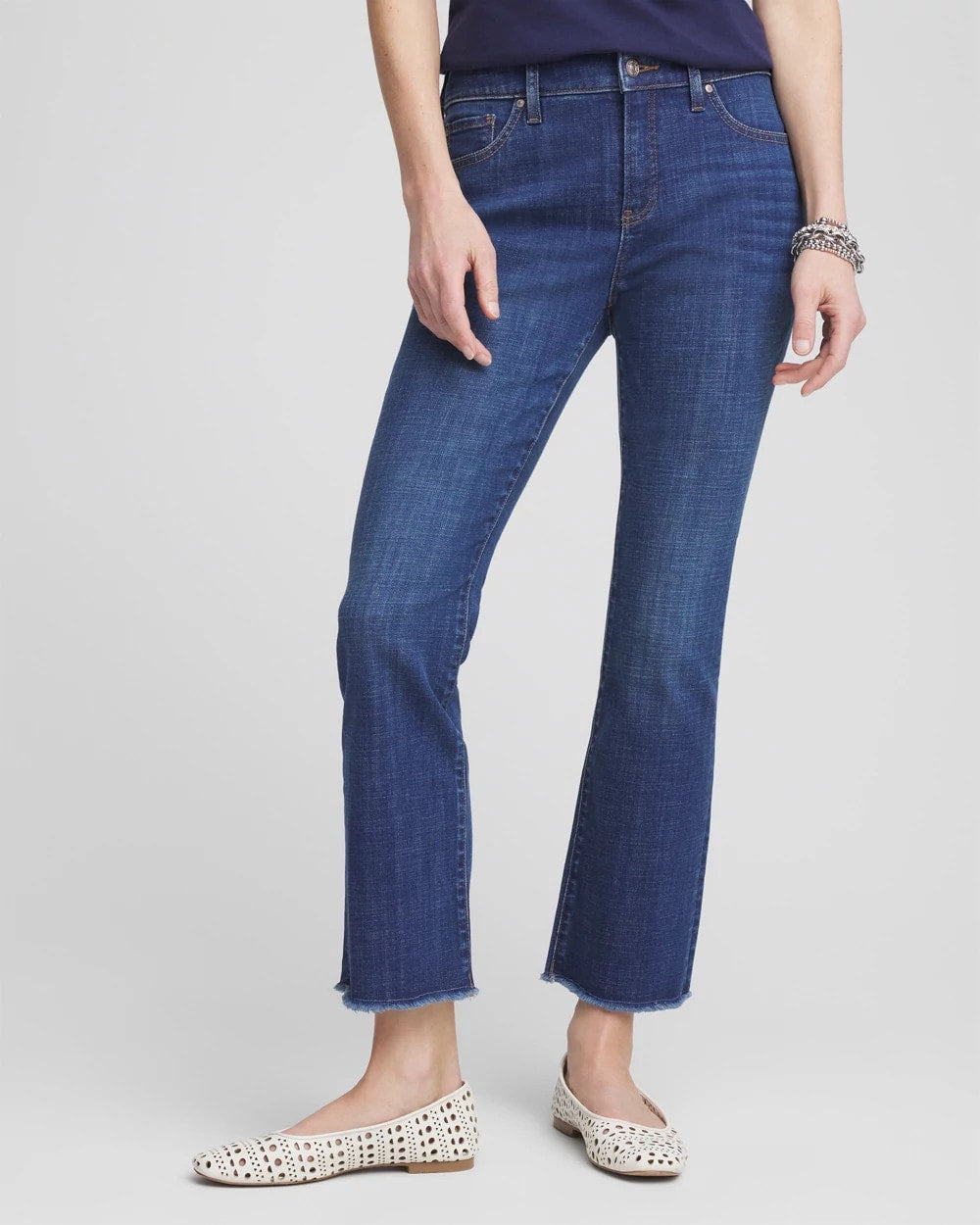 Petite Girlfriend Fray Hem Kick Flares - Chico's