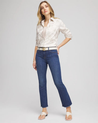 Petite Girlfriend Fray Hem Kick Flares - Chico's