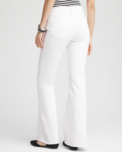 Petite Girlfriend No Stain Frayed Flared Jeans - Chico's