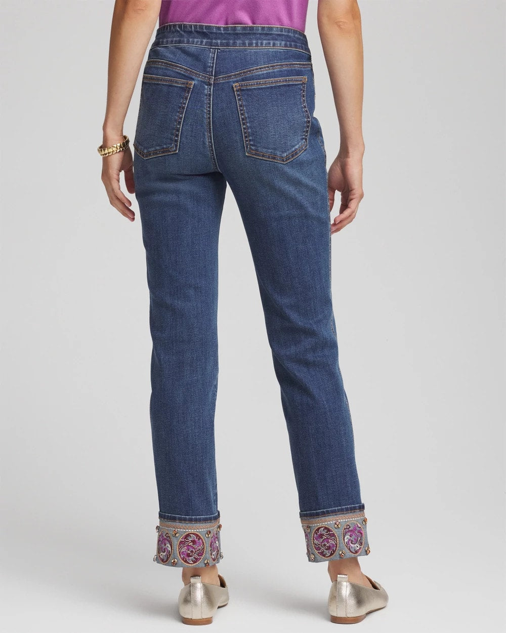 Petite Embellished Pull-On Slim Ankle Jeggings - Chico's