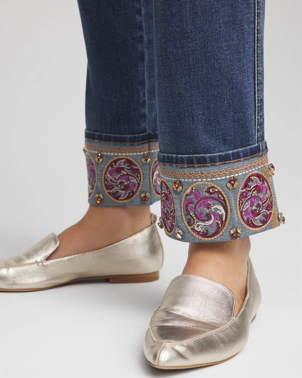 Petite Embellished Pull-On Slim Ankle Jeggings - Chico's